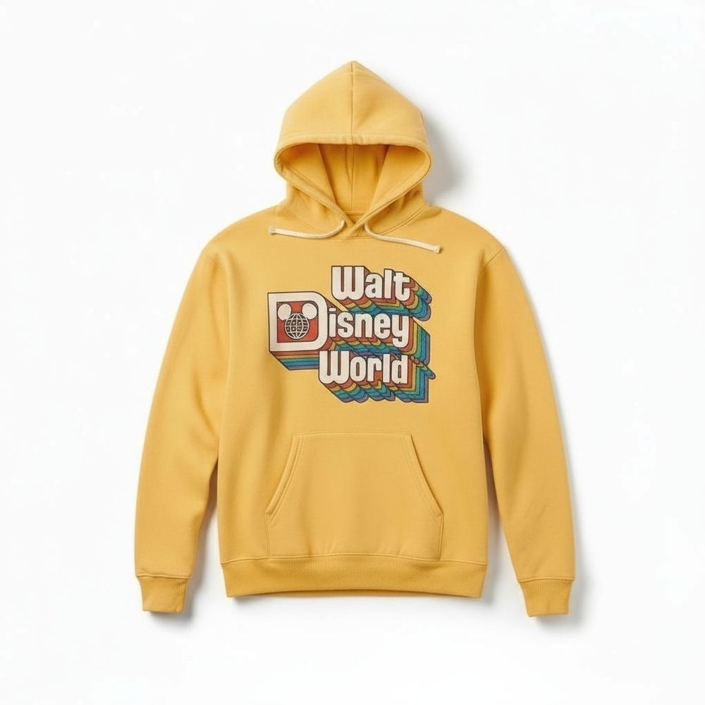 Disney Yellow Walt Disney World Retro Logo Hoodie